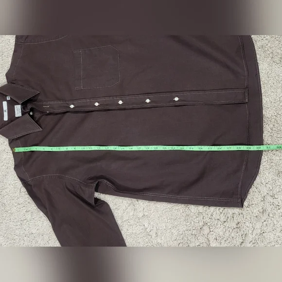 Camel Classic Chocolate Brown 100% Cotton Mori Long Sleeve Button Up Shirt. 42 - Picture 8 of 8